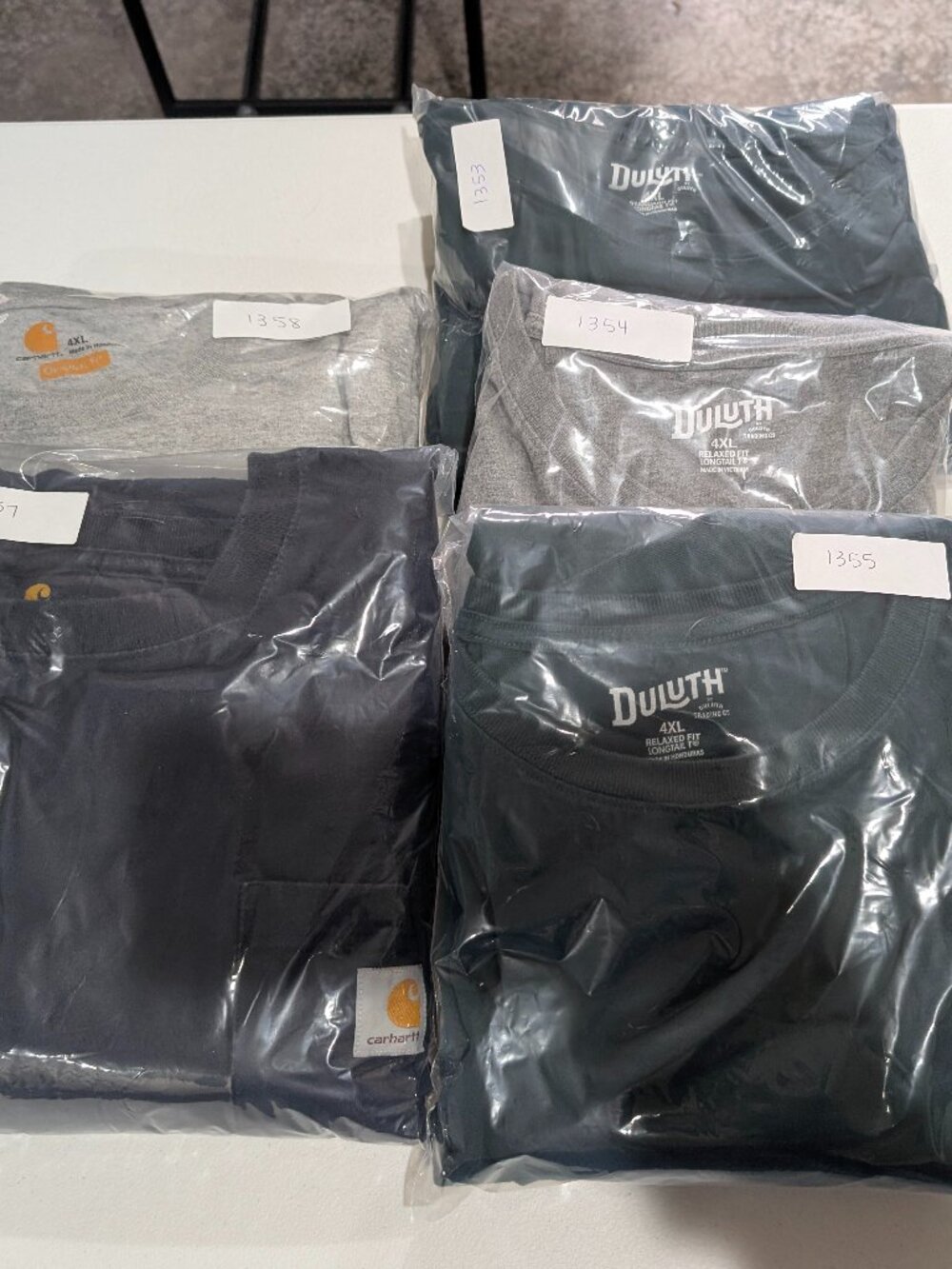 Men's 4XL Carhartt & Duluth Trading Co Workwear Shirt Lot Bundle 5 Pack Pocket T